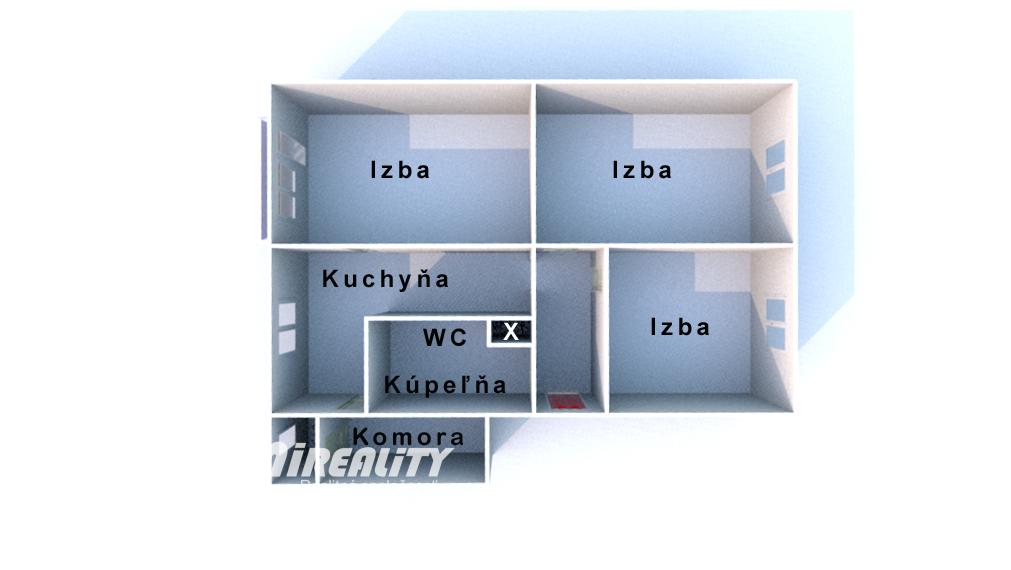 PRENÁJOM- BÁNOVCE n/B. - 3i byt /STRED/zariadenie/74 m2
