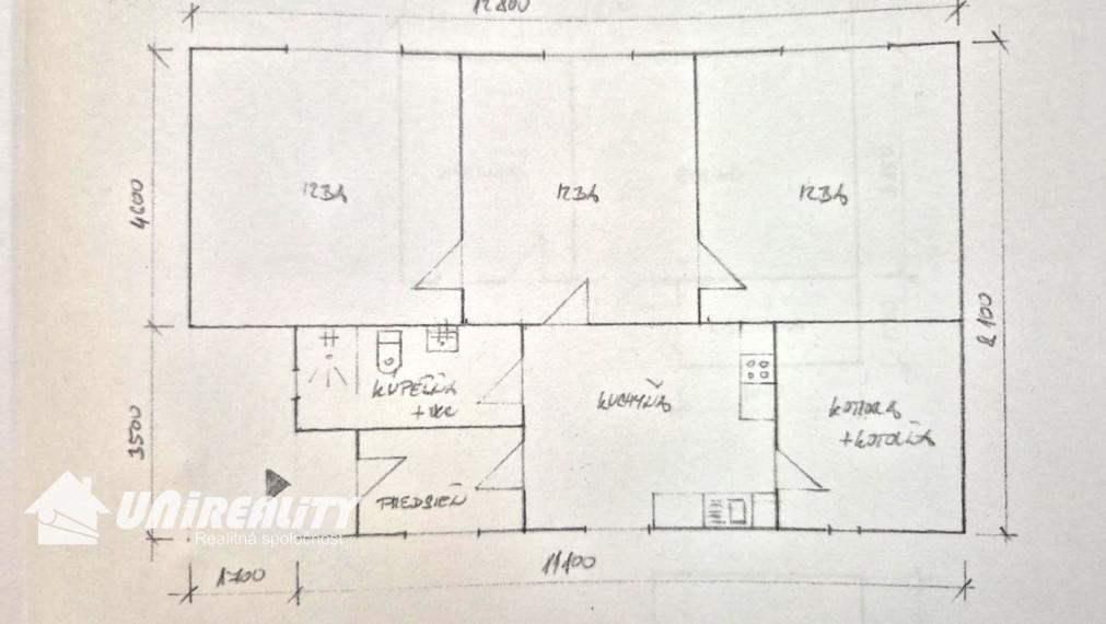 PREDAJ - obec KUCHYŇA - RD 3-izbový / čiastočná rekonštrukcia / IHNEĎ voľný