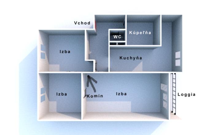HORNÉ NAŠTICE - Priestranný 3-izbový byt s balkónom / 74 m2 - fotografia 7